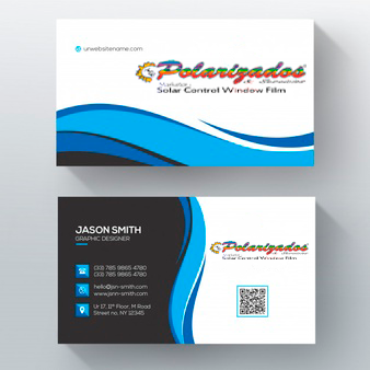 plantilla tarjeta visita psd ondulado azul POLARIZADOS PARA PUBLICIDAD SERVICIOS - Publicidad y Servicios